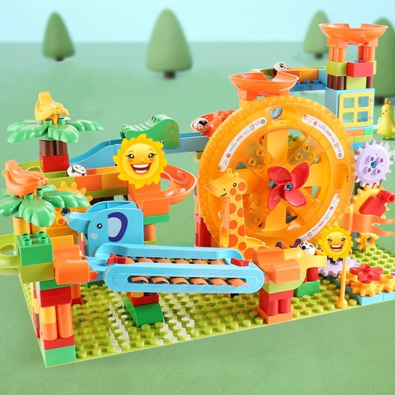 Turntable Marble Race, Creative Assembly, Vibrant Music, Stimulating Imagination, Safe for Ages 3+