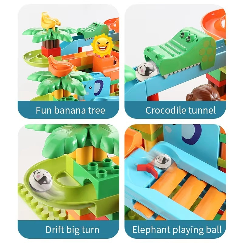 Turntable Marble Race, Creative Assembly, Vibrant Music, Stimulating Imagination, Safe for Ages 3+