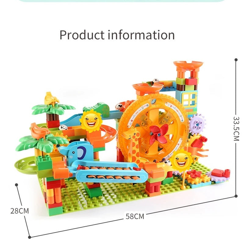 Turntable Marble Race, Creative Assembly, Vibrant Music, Stimulating Imagination, Safe for Ages 3+