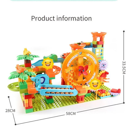Turntable Marble Race, Creative Assembly, Vibrant Music, Stimulating Imagination, Safe for Ages 3+