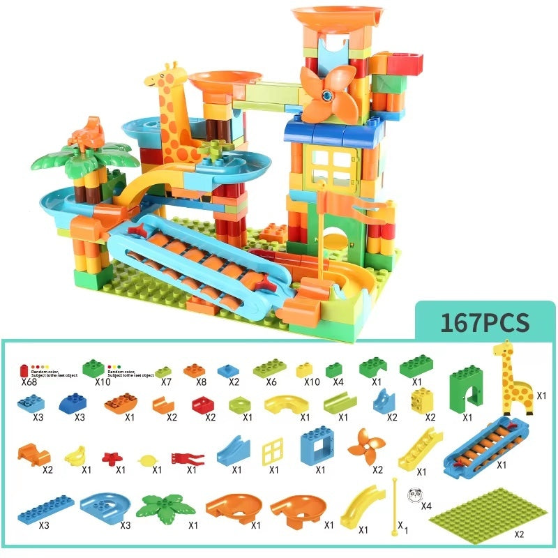 Turntable Marble Race, Creative Assembly, Vibrant Music, Stimulating Imagination, Safe for Ages 3+
