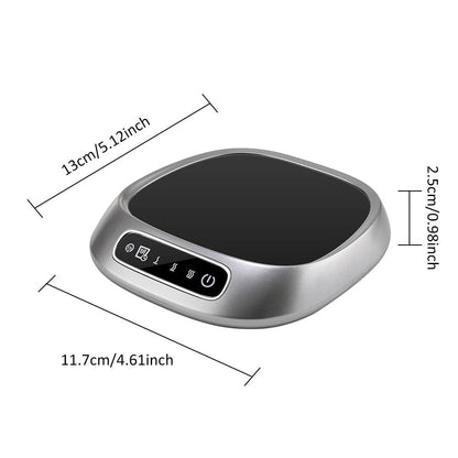 USB Rechargeable Smart Coffee Mug Warmer Pad – Sleek Black Heating Plate Keeps Drinks Hot with 8H Timer, Auto Shut-Off & Portable Design