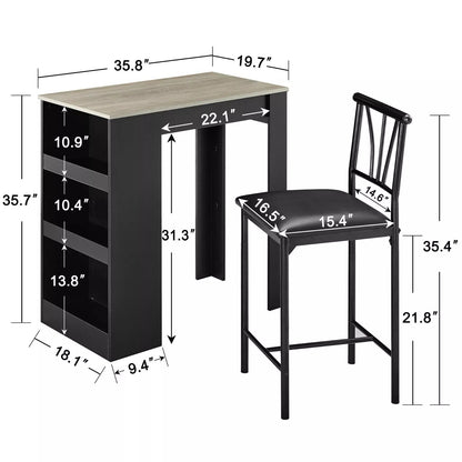 Compact 2 Seat Pub Table Set