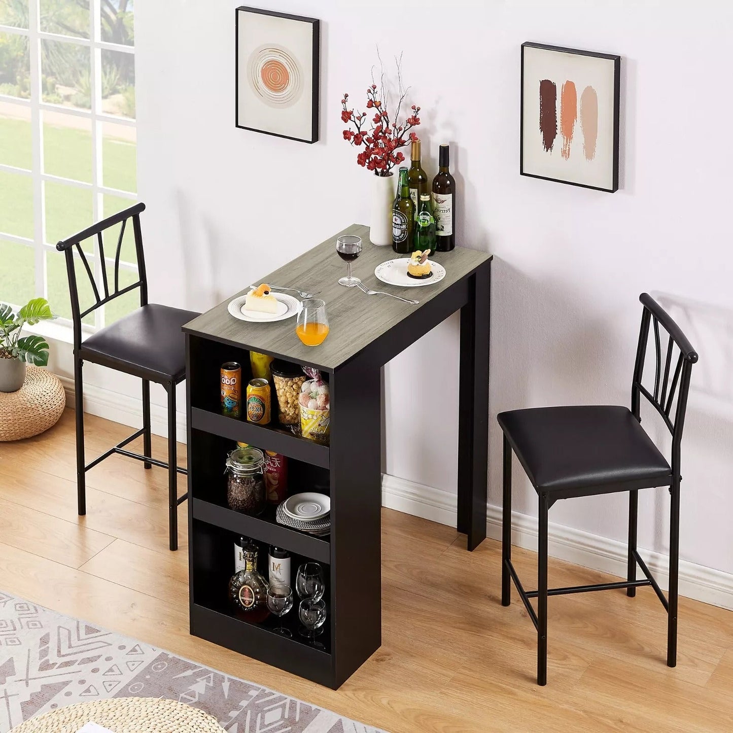 Compact 2 Seat Pub Table Set