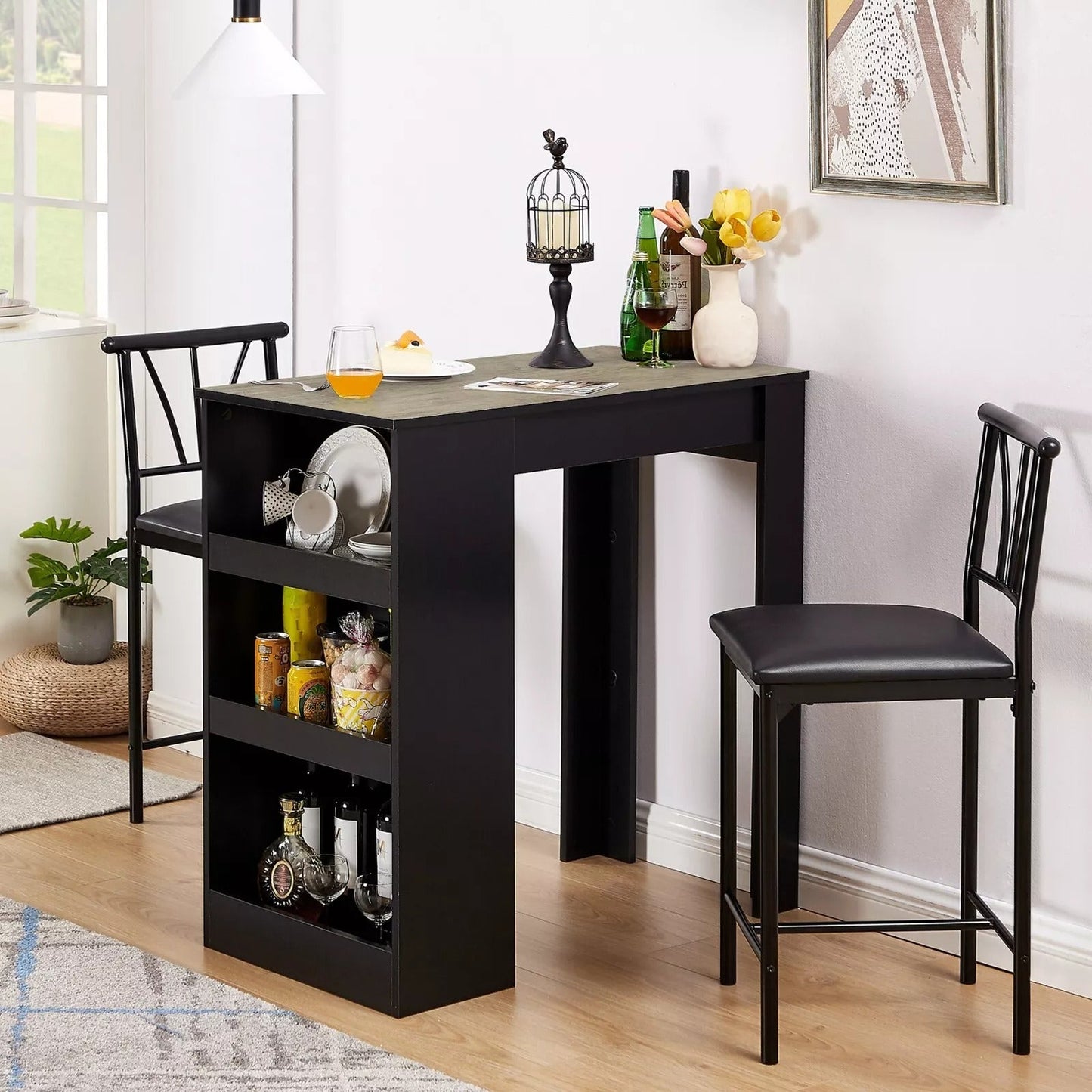 Compact 2 Seat Pub Table Set