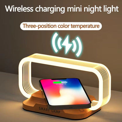 Ultimate LED Desk Lamp with Charging Station – 5-in-1 Fast Wireless Charger, Clock & Night Light with USB Port for Effortless Power & Style
