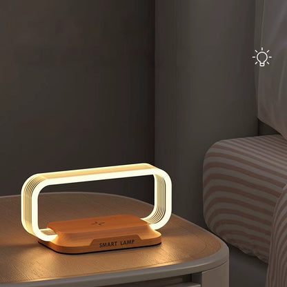Ultimate LED Desk Lamp with Charging Station – 5-in-1 Fast Wireless Charger, Clock & Night Light with USB Port for Effortless Power & Style