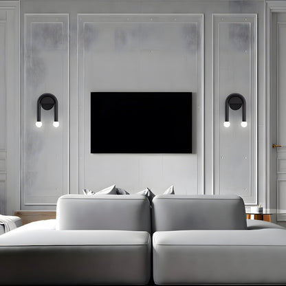 Ultra-Modern Double Light Wall Sconce – Arched Metal Wall Lamp for Stylish Indoor Lighting 2