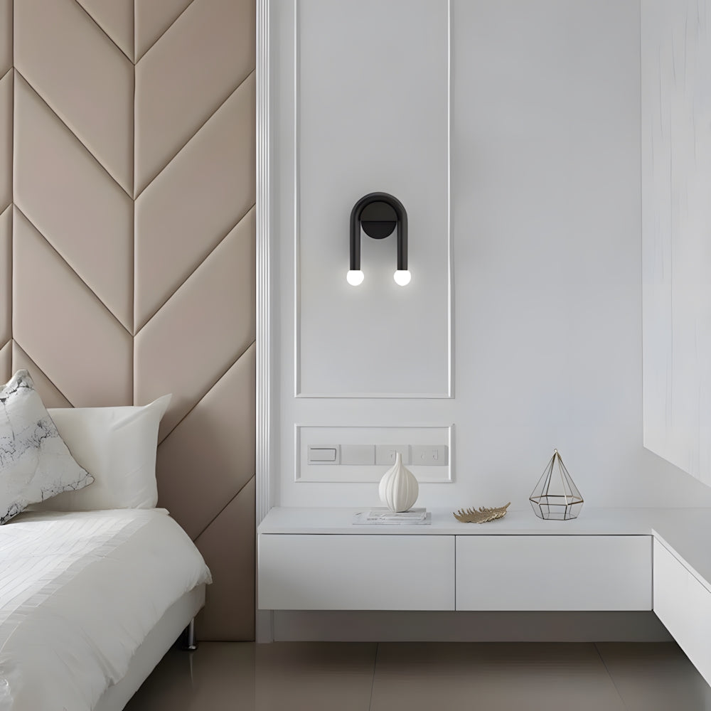 Ultra-Modern Double Light Wall Sconce – Arched Metal Wall Lamp for Stylish Indoor Lighting 3
