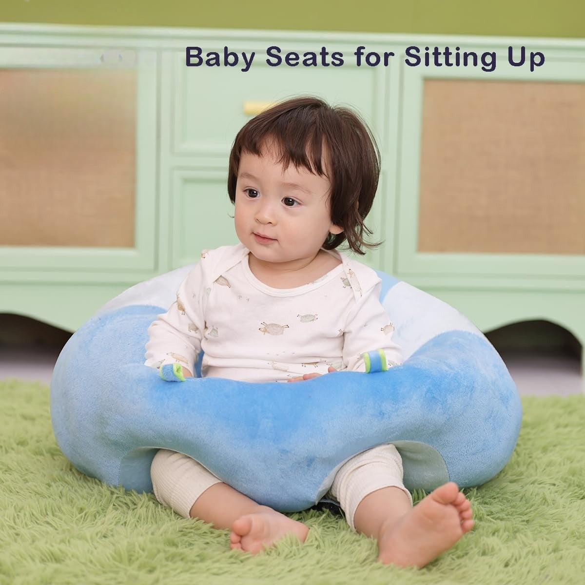 Ultra-Soft Plush Baby Floor Seat for Cozy Support, Skin-Friendly, Vibrant Colors, Safe for Babies 3 Months+