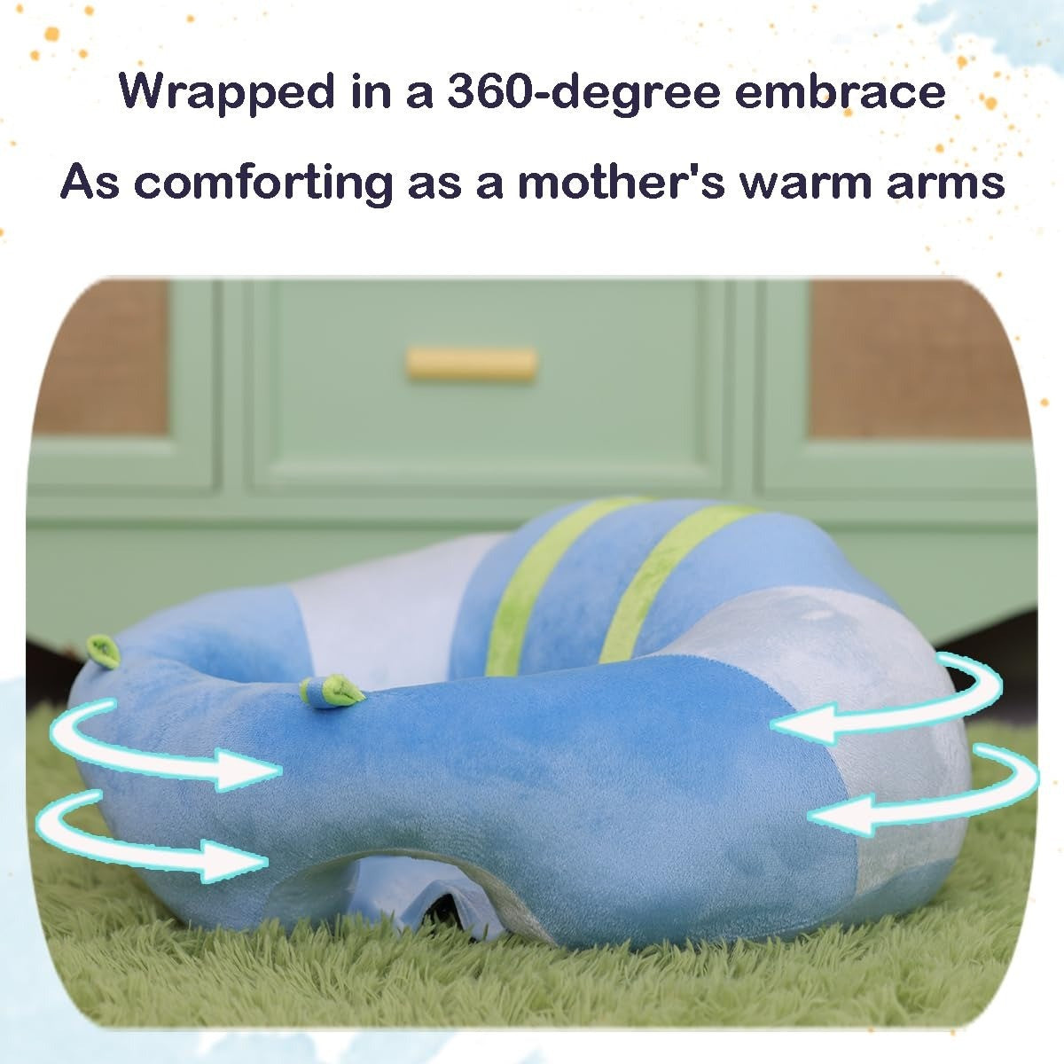 Ultra-Soft Plush Baby Floor Seat for Cozy Support, Skin-Friendly, Vibrant Colors, Safe for Babies 3 Months+