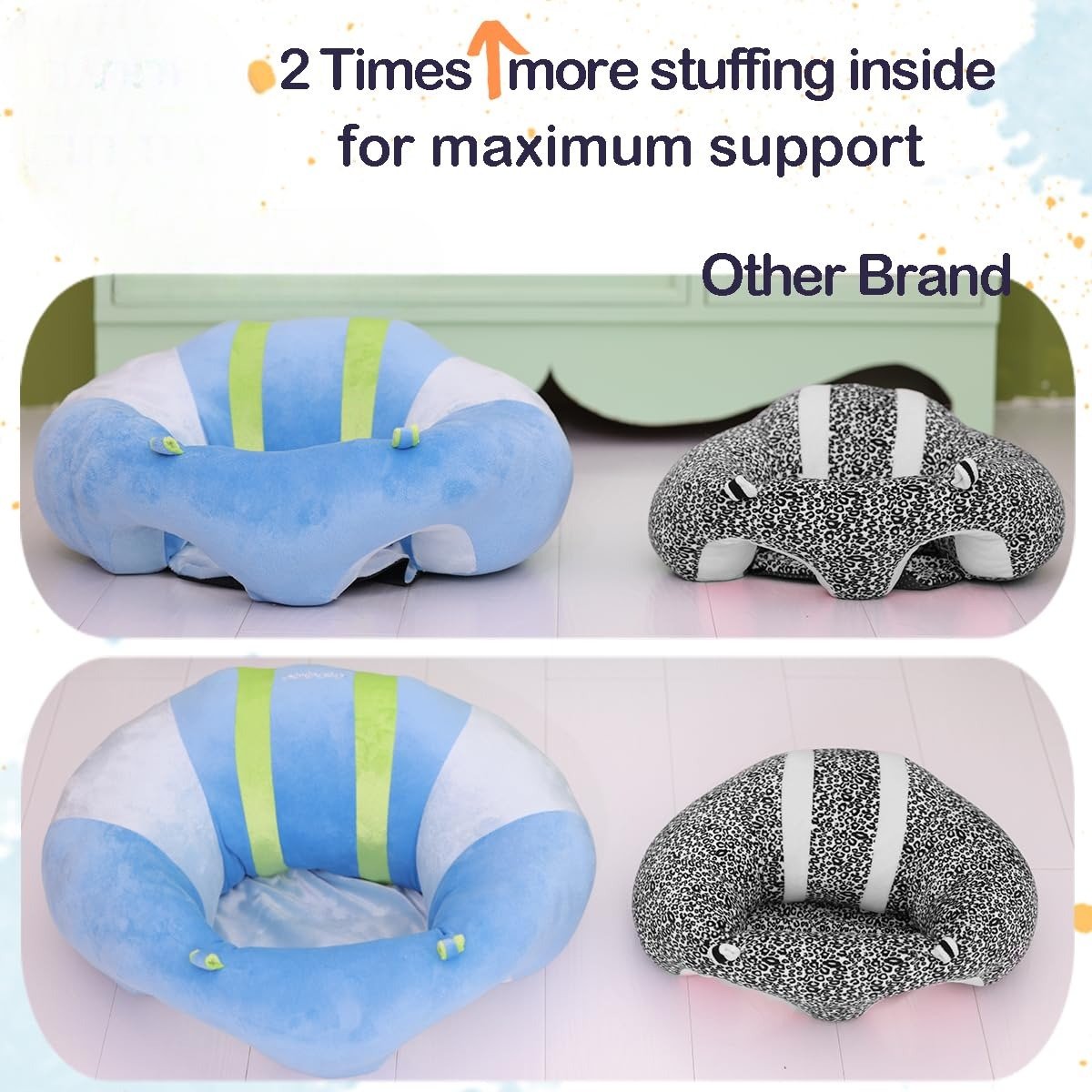 Ultra-Soft Plush Baby Floor Seat for Cozy Support, Skin-Friendly, Vibrant Colors, Safe for Babies 3 Months+