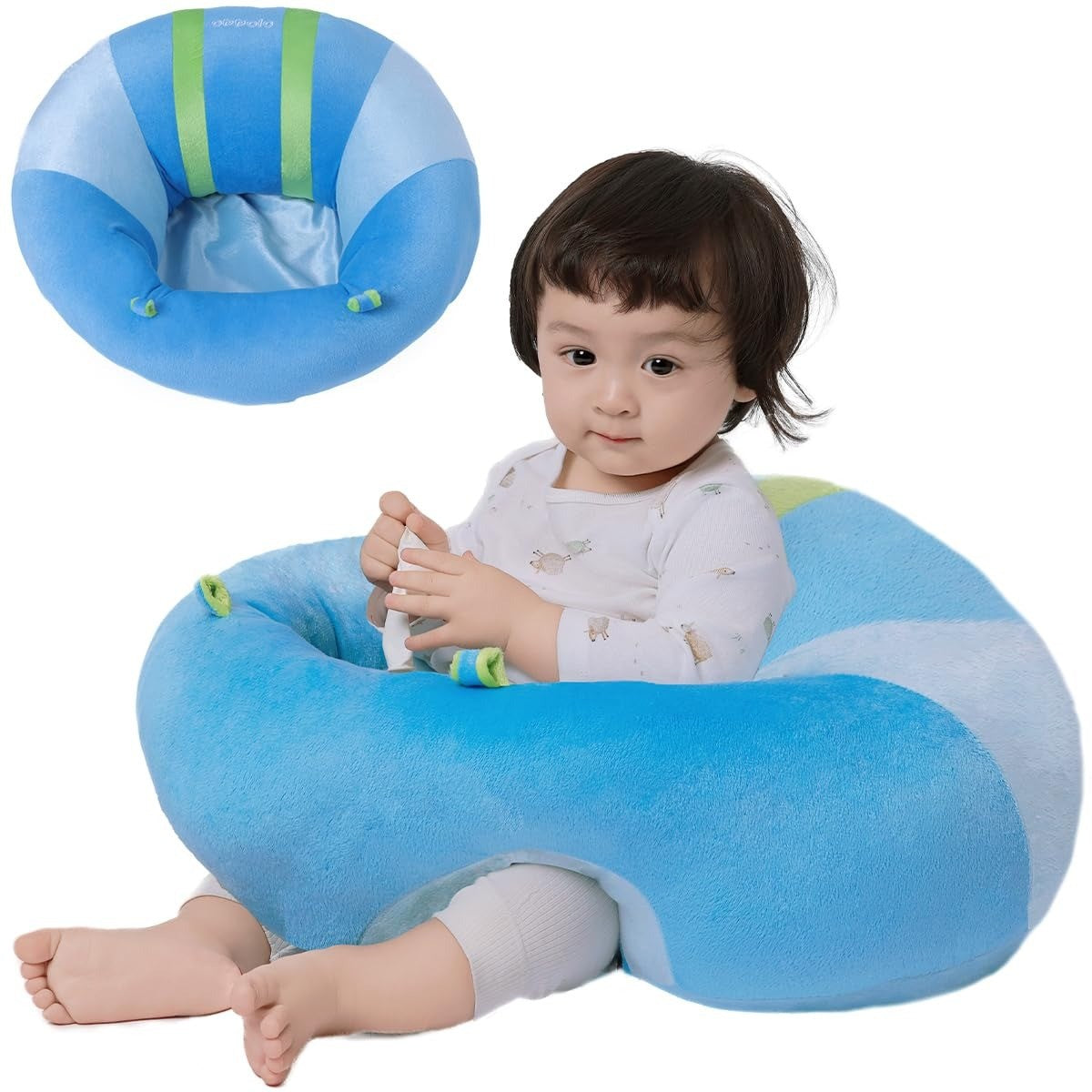Ultra-Soft Plush Baby Floor Seat for Cozy Support, Skin-Friendly, Vibrant Colors, Safe for Babies 3 Months+