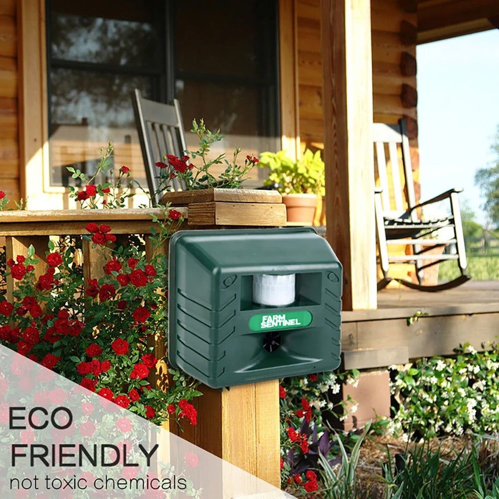 Ultrasonic Outdoor Pest Control with PIR Motion Sensor