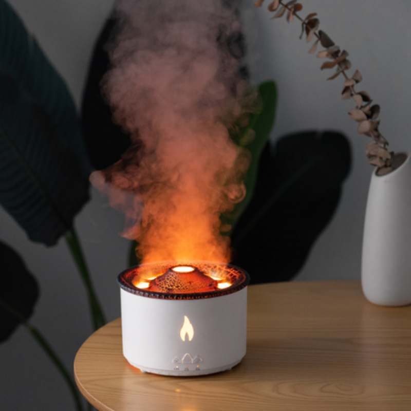 Ultrasonic Cool Mist Humidifier with Volcano Design and 7-Color LED Light – Aromatherapy Diffuser for Bedroom 2