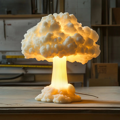 Unique 3D Table Lamp with Mushroom Cloud Design - USB Powered Decorative Bedside or Desk Lamp for Living Room and Bedroom 4