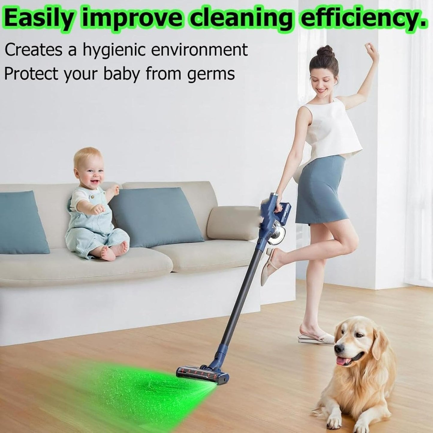 Universal Dust Detection Light with Green Laser Dust Detection, Rechargeable Battery, Waterproof Design