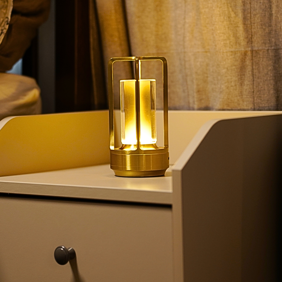 Battery Powered Glass Table Lamp – Compact Mood Lighting