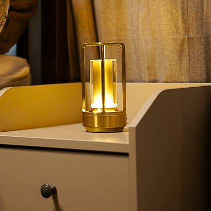 Battery Powered Glass Table Lamp – Compact Mood Lighting