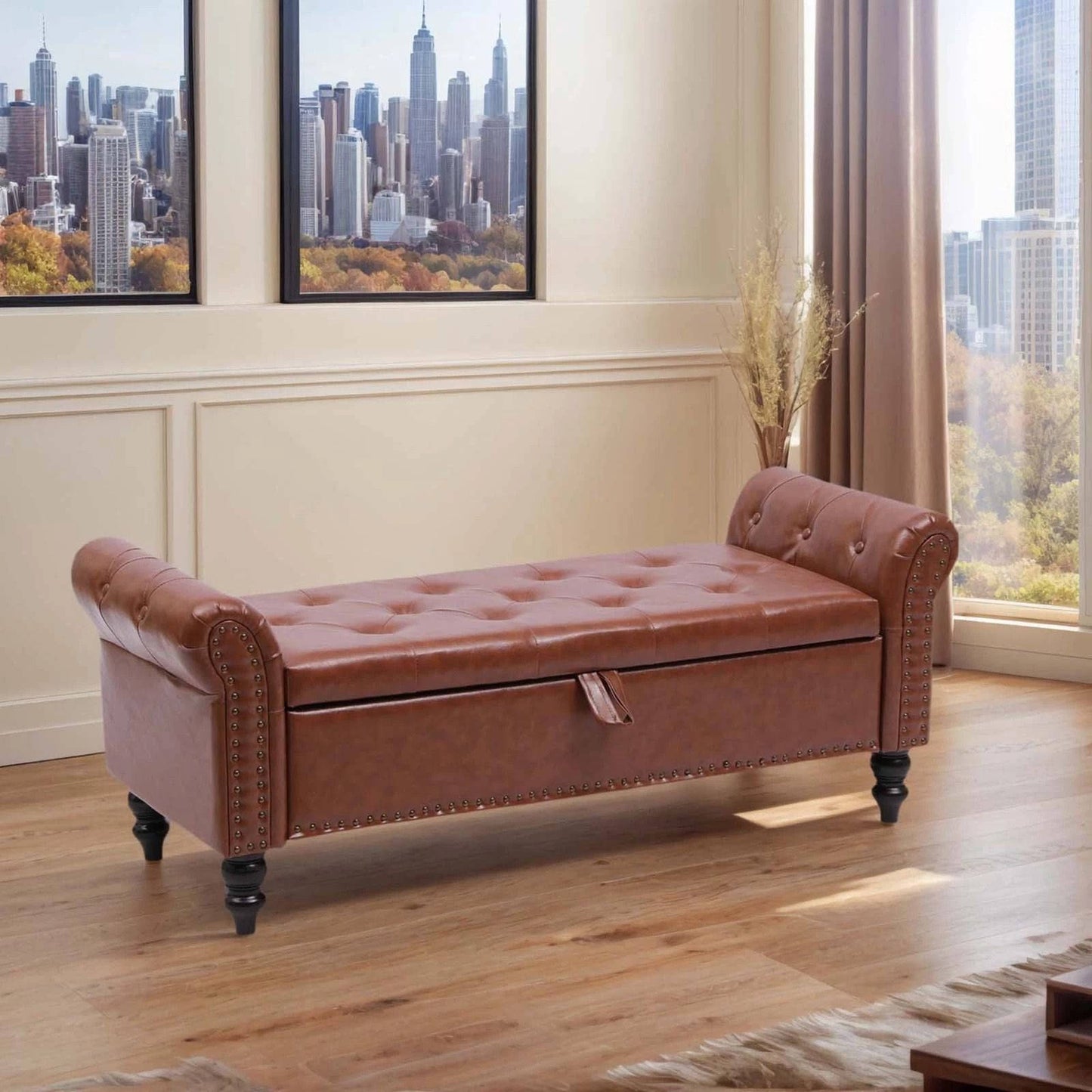 Stylish Bedroom Storage Footrest Bench