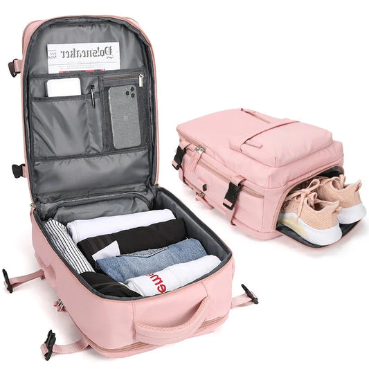Compact Flight Backpack With Sneaker Pocket - Pexav