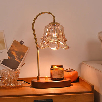 Classic Elegant Glass Floral Table Light - Pexav