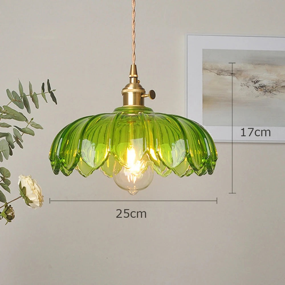 Vintage Glass Petal Pendant Light