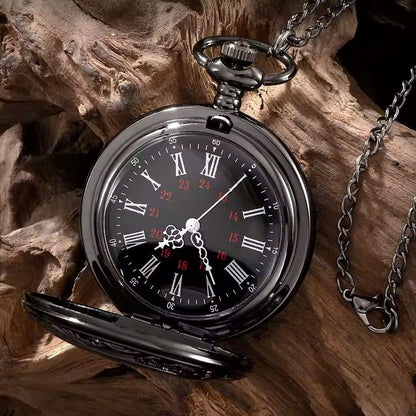 Classic Pocket Watch with Chain and Protective Case - Pexav