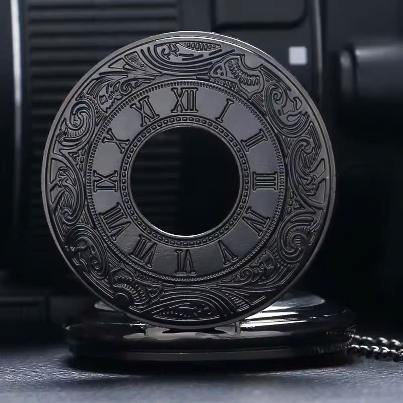 Vintage Half Hunter Pocket Watch with Cover, Chain, Safe Materials, Compact and Easy to Carry