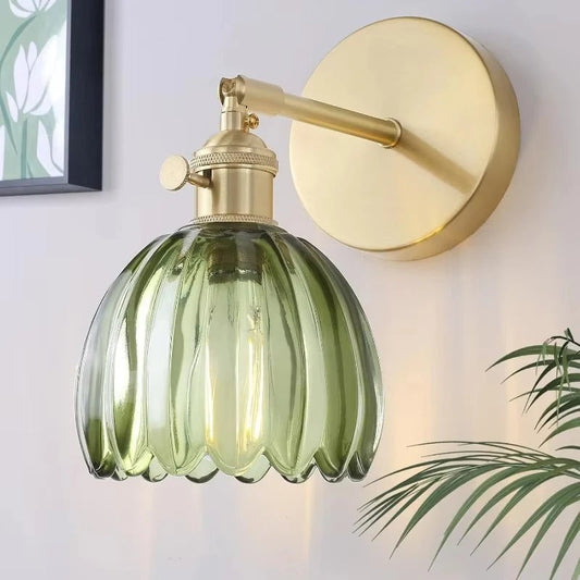Classic Floral Glass Sconce Light Fixture - Pexav