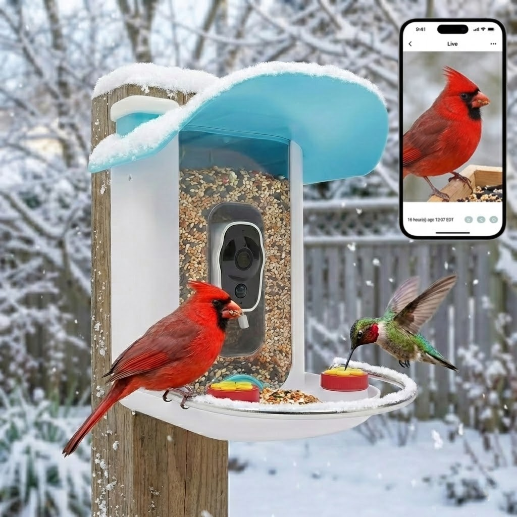 Wireless Solar Bird Feeder with Camera - Pexav