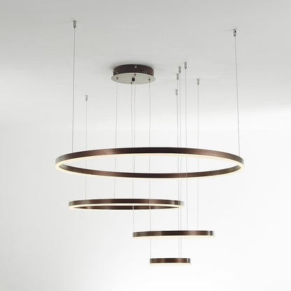 Stylish Pendant Light Circle Metal Black Gold Brown