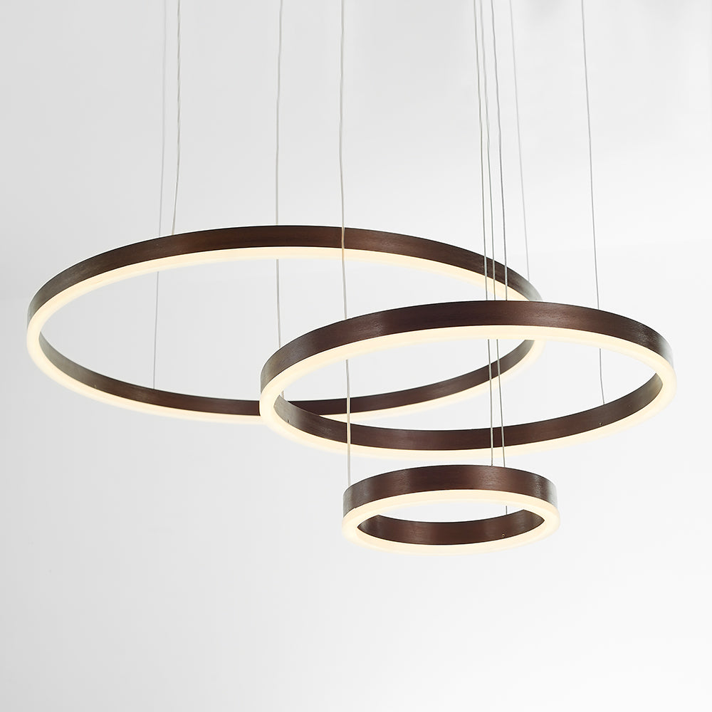 Stylish Pendant Light Circle Metal Black Gold Brown