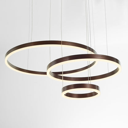 Stylish Pendant Light Circle Metal Black Gold Brown