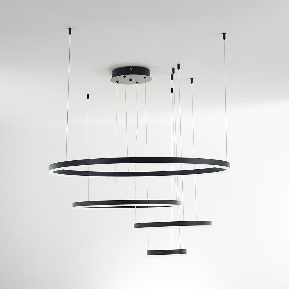 Stylish Pendant Light Circle Metal Black Gold Brown