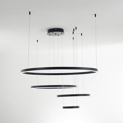 Stylish Pendant Light Circle Metal Black Gold Brown