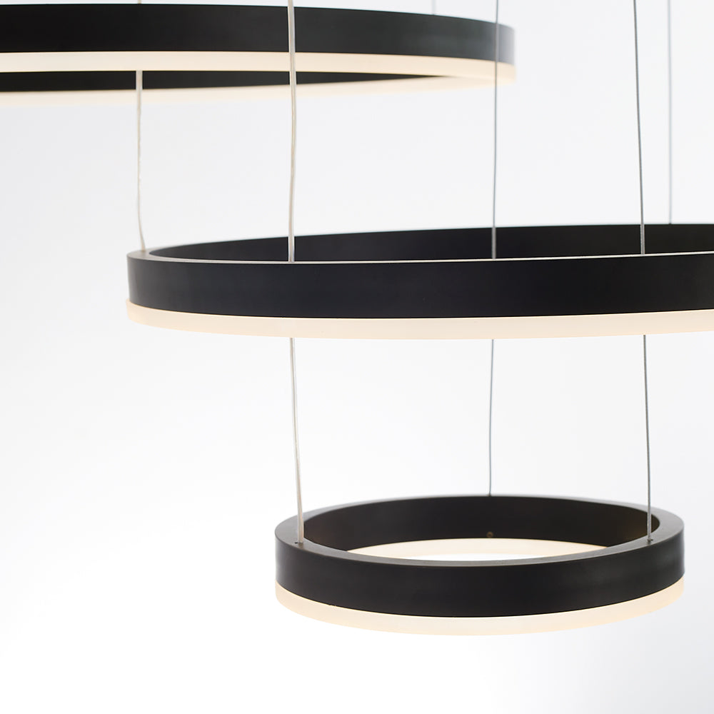Stylish Pendant Light Circle Metal Black Gold Brown