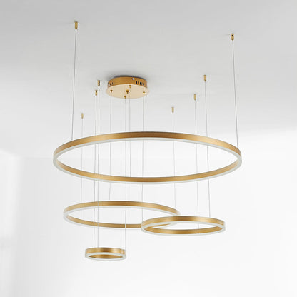 Stylish Pendant Light Circle Metal Black Gold Brown