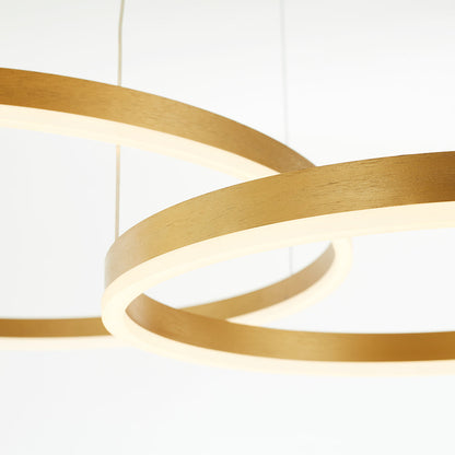 Stylish Pendant Light Circle Metal Black Gold Brown