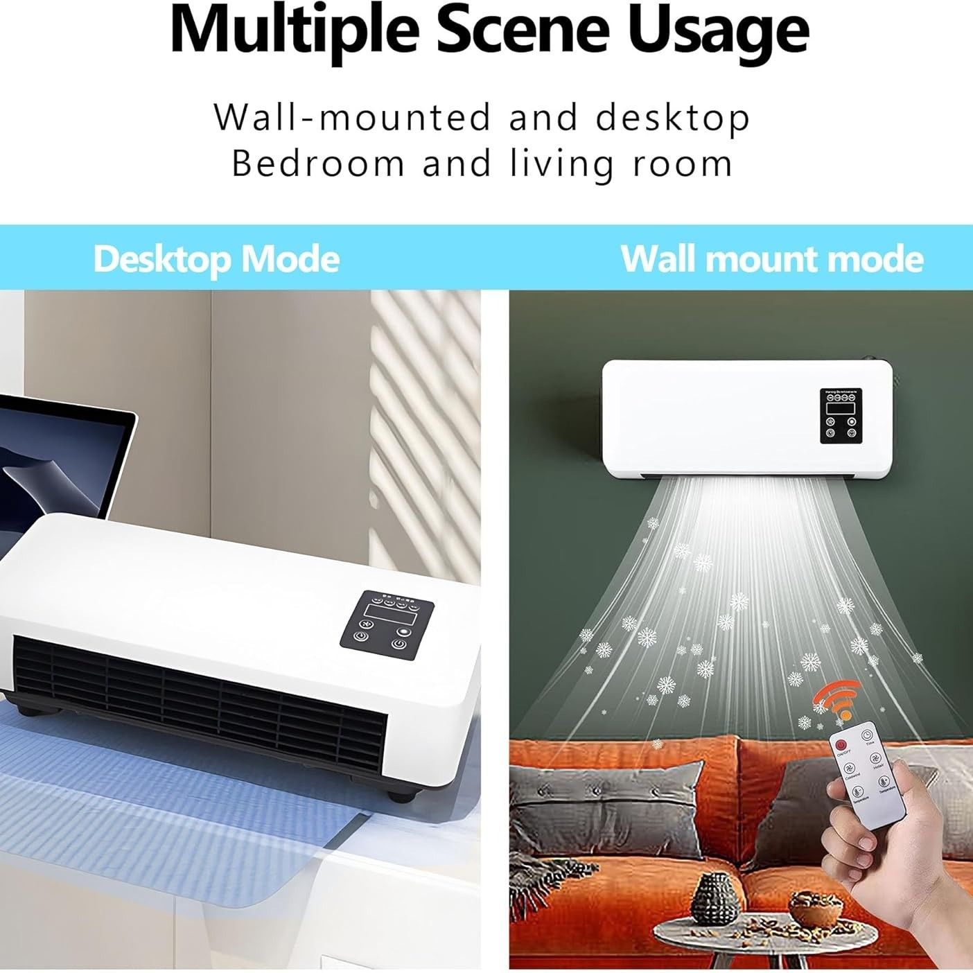 Wall-Mounted Heated Clothes Airer & Room Heater – 2-in-1 Drying & Cooling with Remote Control