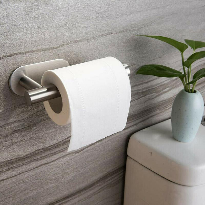 Sturdy Chrome Paper Towel and Toilet Roll Holder - Pexav