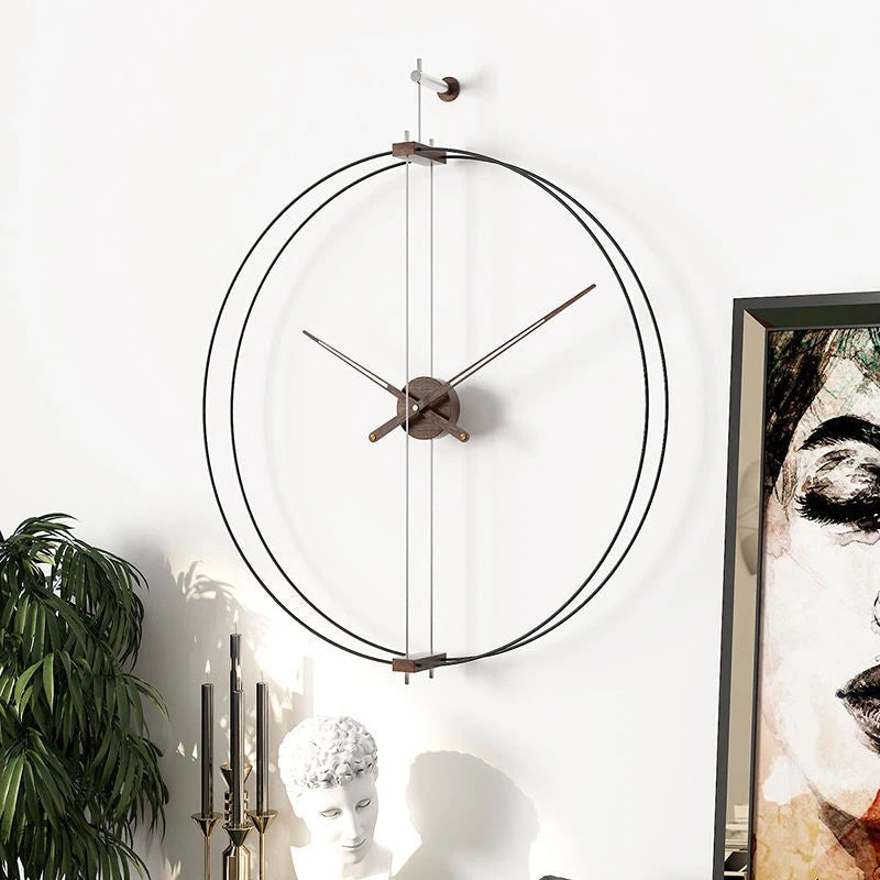 Sleek Metal Wall Clock Modern Home Decoration - Pexav