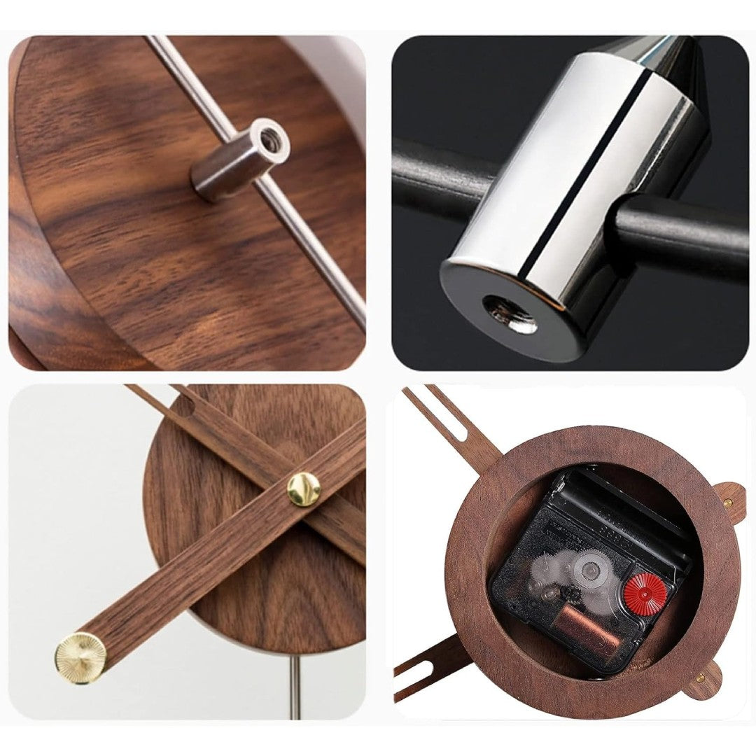 Wall Clock Decor - Metal Frameless Design - Modern Home Accent