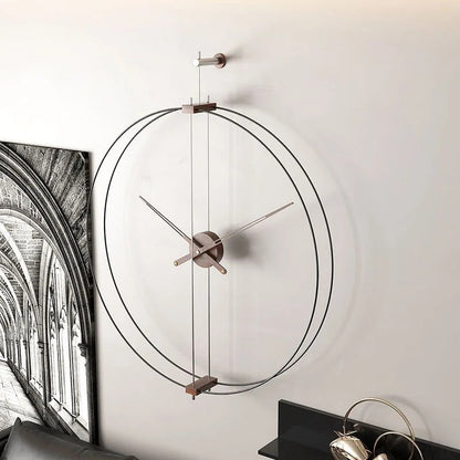 Wall Clock Decor - Metal Frameless Design - Modern Home Accent