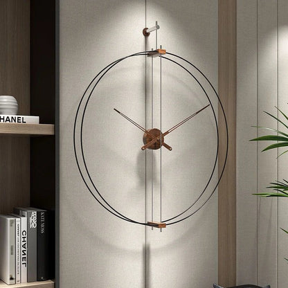 Wall Clock Decor - Metal Frameless Design - Modern Home Accent