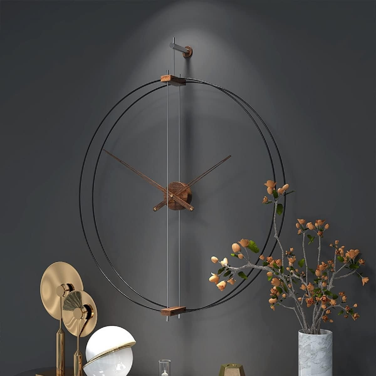 Wall Clock Decor - Metal Frameless Design - Modern Home Accent
