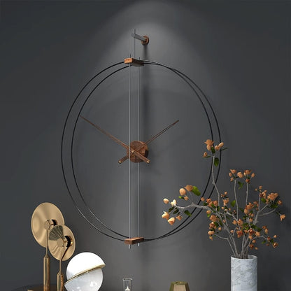 Wall Clock Decor - Metal Frameless Design - Modern Home Accent