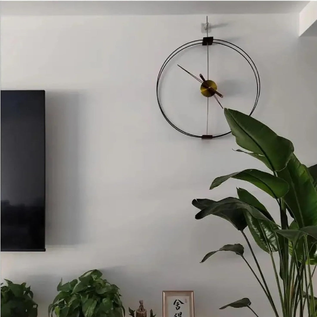 Wall Clock Decor - Metal Frameless Design - Modern Home Accent