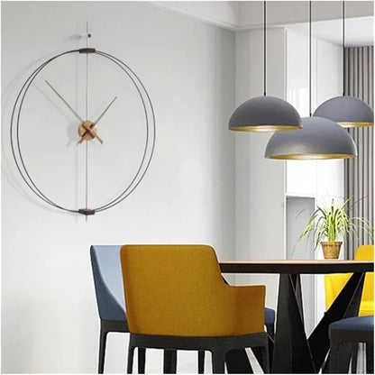 Wall Clock Decor - Metal Frameless Design - Modern Home Accent