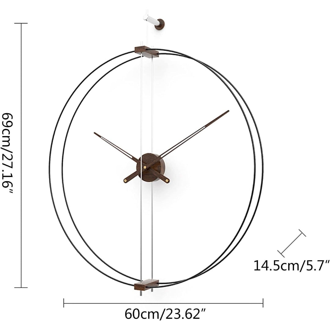Wall Clock Decor - Metal Frameless Design - Modern Home Accent